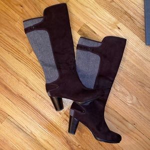 Bella Vita Brown Suede Heeled Tall Boots